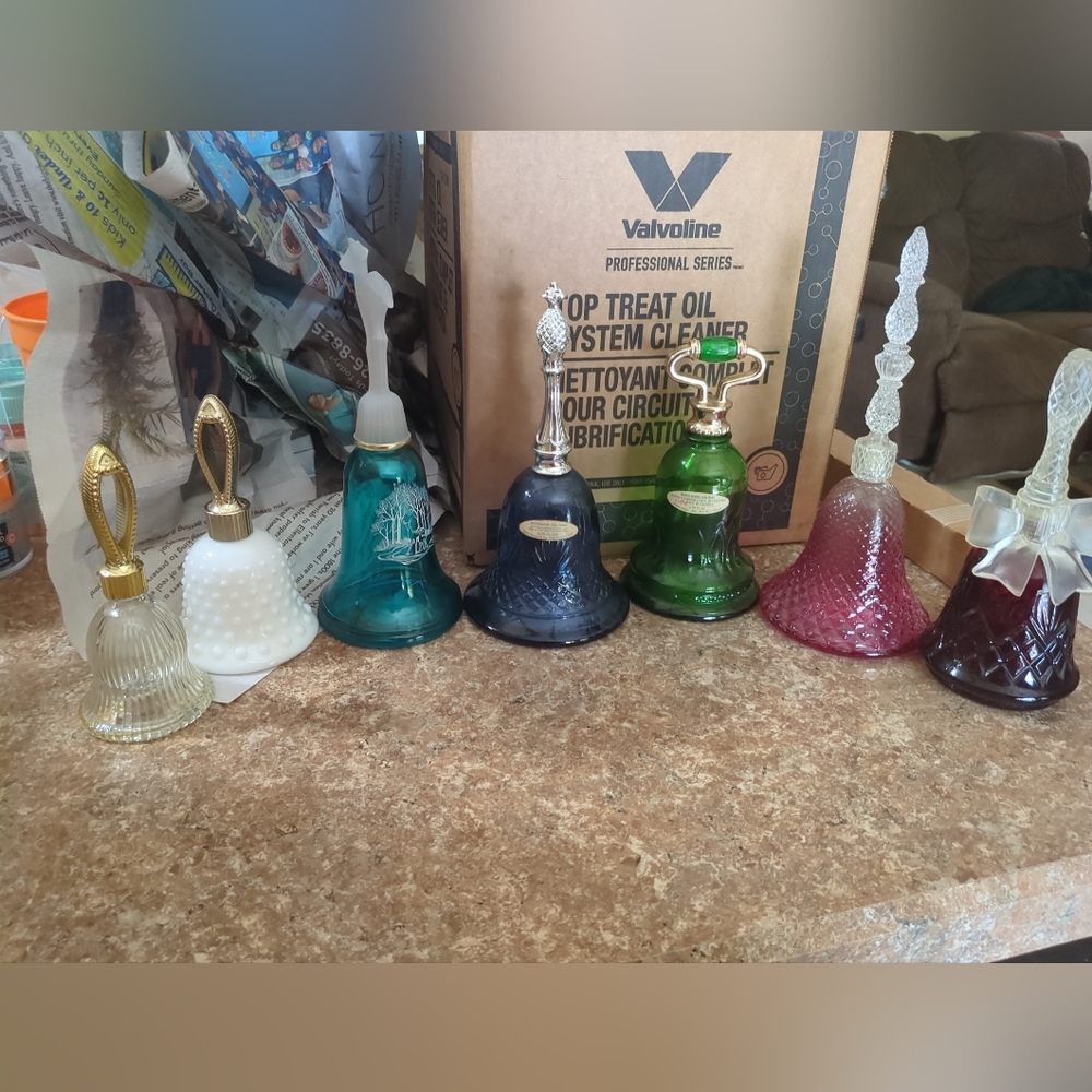Elegant Glass Perfume Bottle Set - Multicolor Avon 60's And 70's